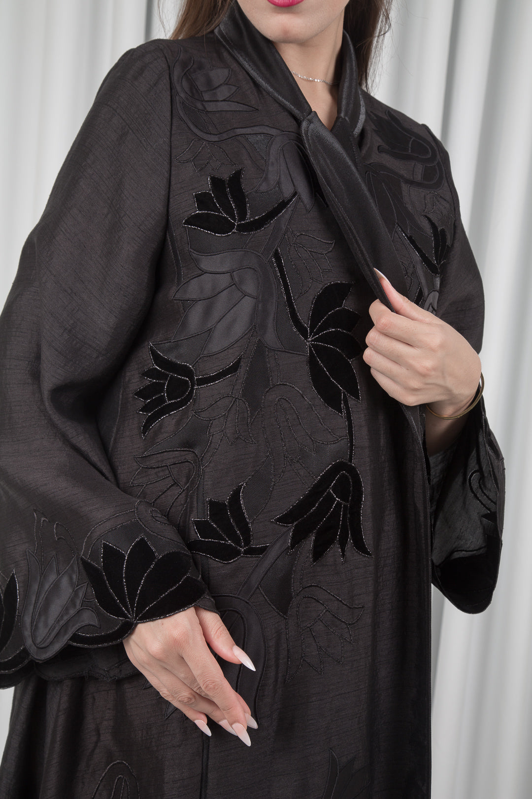 OP SHAN COAT KNITTED FLOWER