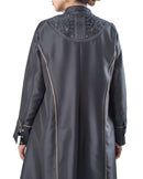 COAT IN SATIN WITH EMBRO
