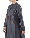 COAT IN SATIN WITH EMBRO
