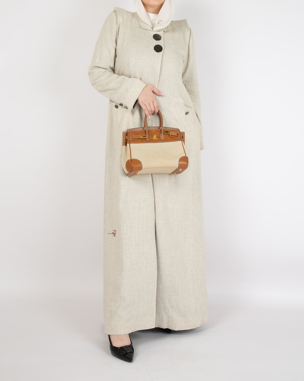 BEIGE LINEN COAT