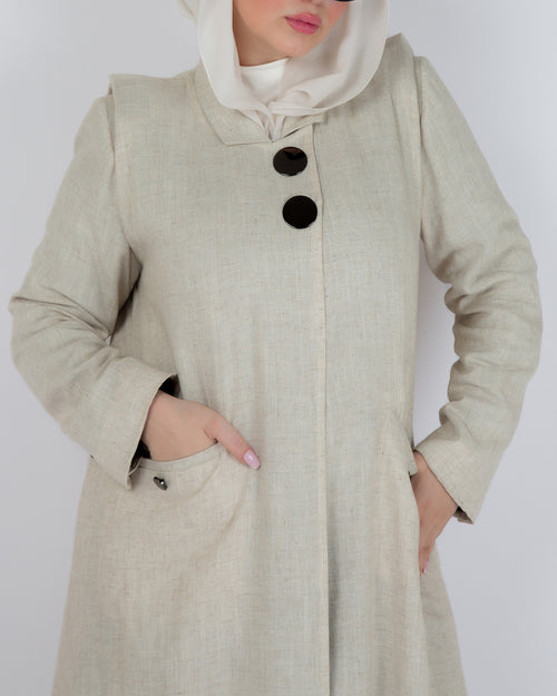 BEIGE LINEN COAT