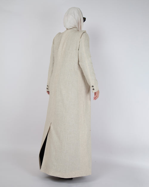 BEIGE LINEN COAT