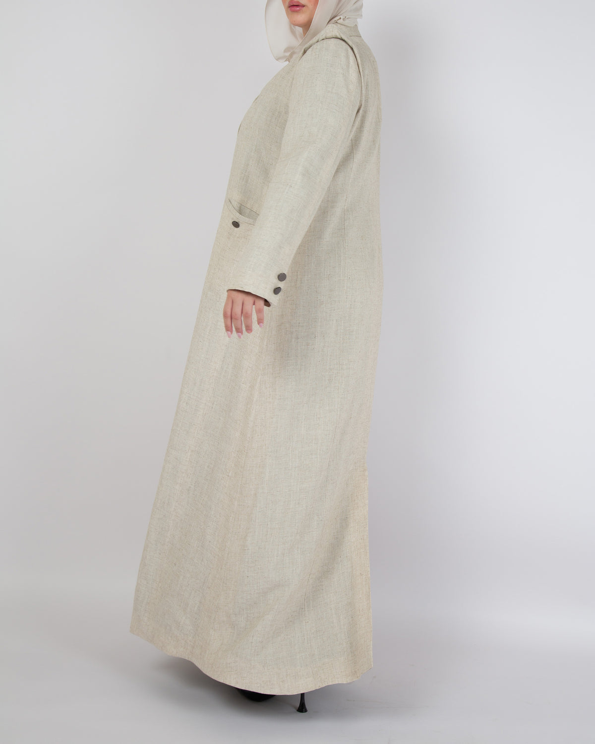 BEIGE LINEN COAT