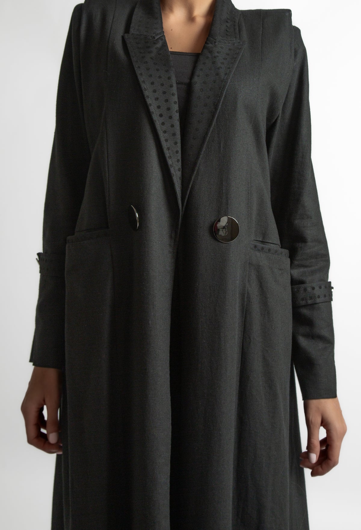 DOTTED LINEN COAT