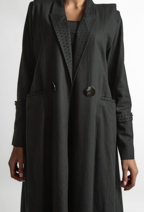 DOTTED LINEN COAT
