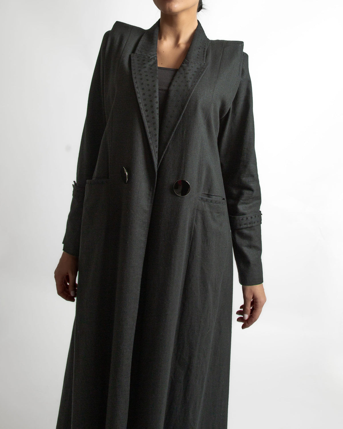DOTTED LINEN COAT