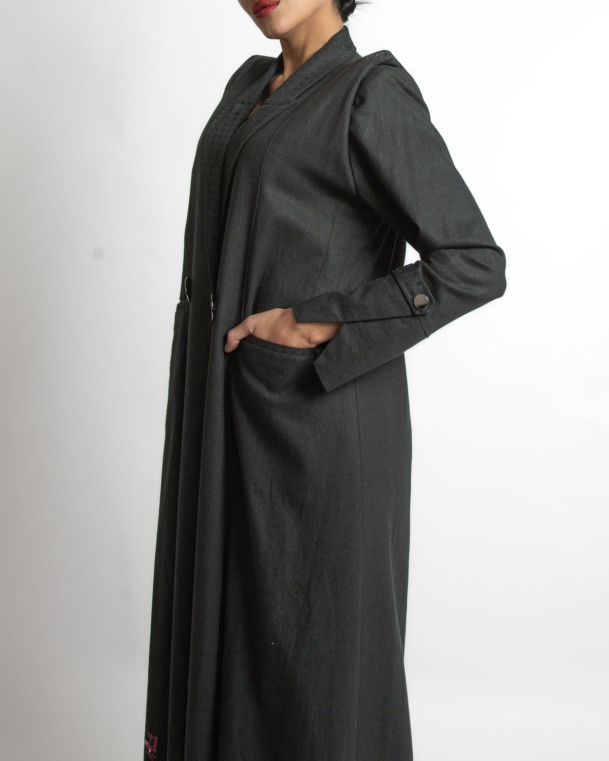 DOTTED LINEN COAT