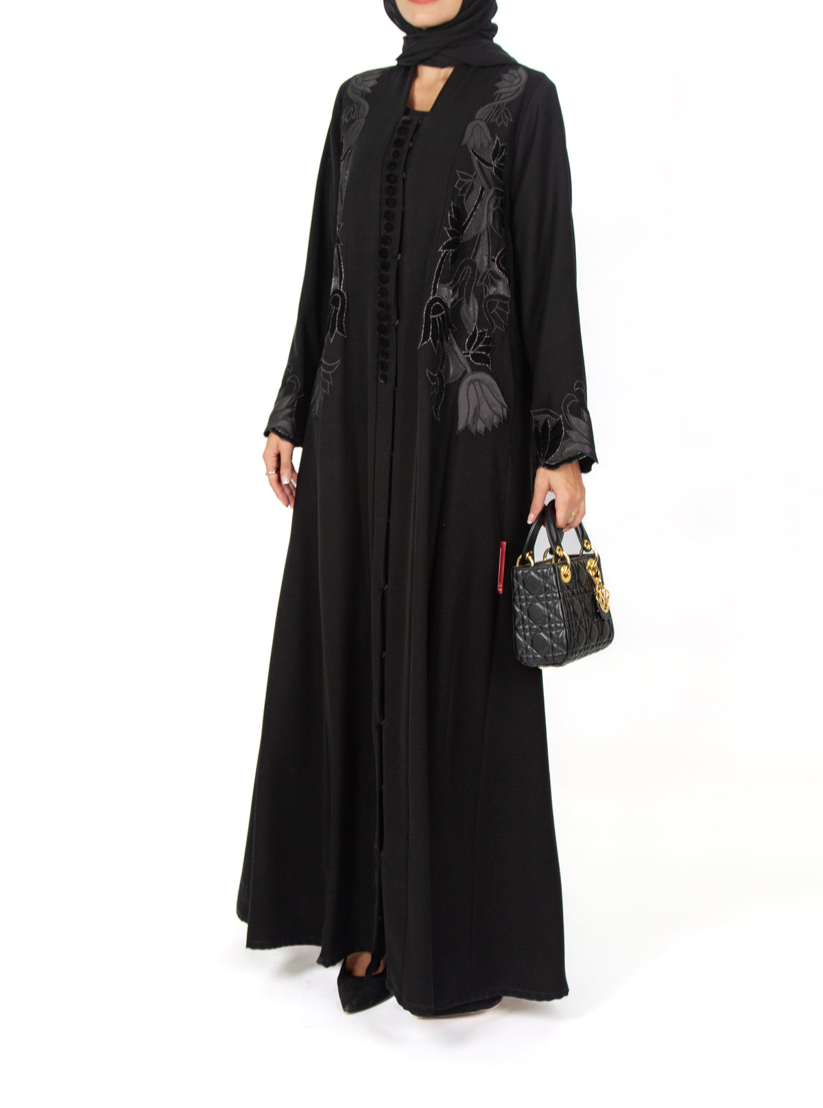 OP SHAN COAT KNITTED FLOWER WITH VELVET BUTTONS