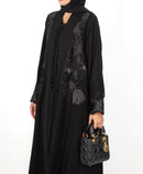 OP SHAN COAT KNITTED FLOWER WITH VELVET BUTTONS