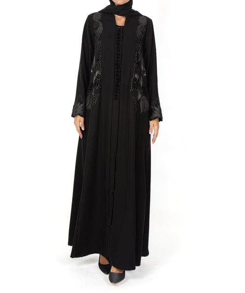 OP SHAN COAT KNITTED FLOWER WITH VELVET BUTTONS