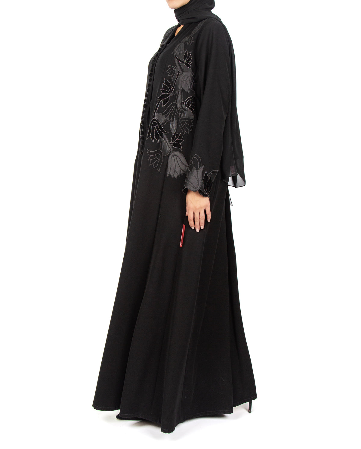 OP SHAN COAT KNITTED FLOWER WITH VELVET BUTTONS
