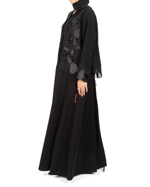 OP SHAN COAT KNITTED FLOWER WITH VELVET BUTTONS