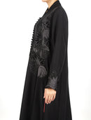 OP SHAN COAT KNITTED FLOWER WITH VELVET BUTTONS
