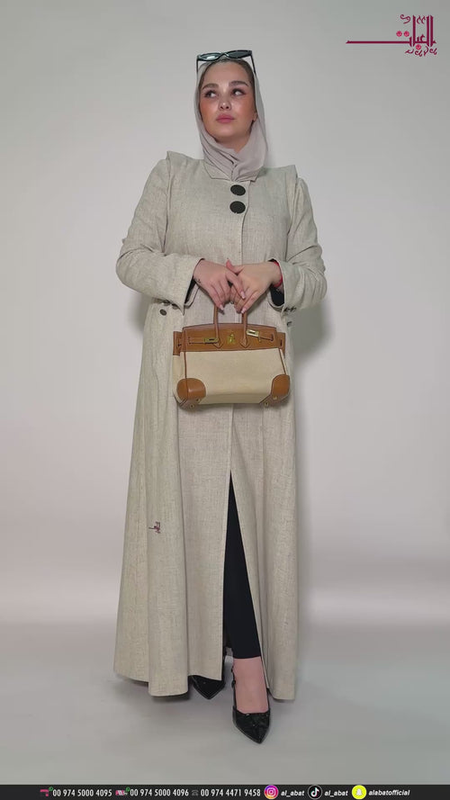 BEIGE LINEN COAT